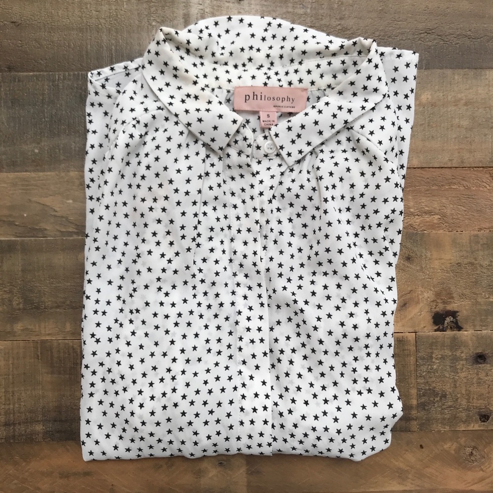 Philosophy Star Button Down Blouse, Sm